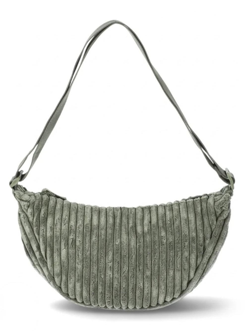 NWT No Boundaries Corduroy Crescent Shoulder Bag in Sage Green Adjustable Strap